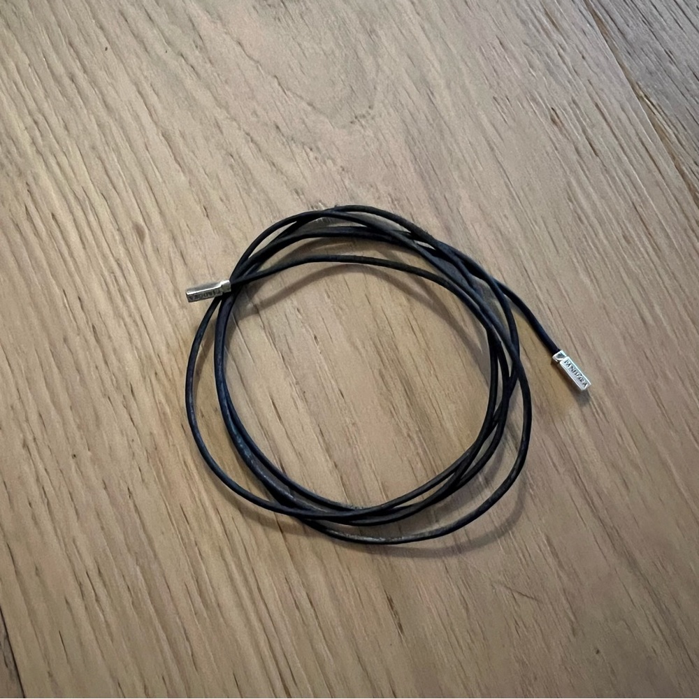 Retired Pandora black lariat leather rope necklace